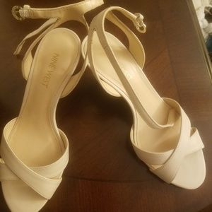 Nine west cream wedge sandals